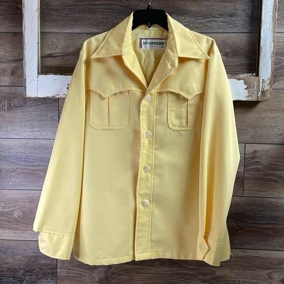 McGregor Women’s Lightweight Button Up Vintage Jacket, Size 42, Yellow - Picture 1 of 9